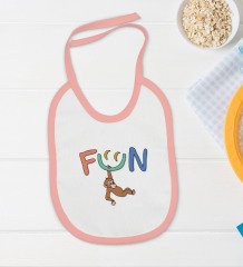 BK Kids Fun Tasarımlı Pembe Bebek Body Zıbın ve Mama Önlüğü Hediye Seti-1