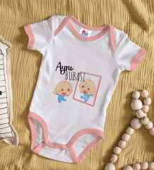 BK Kids Aynı Bubası Tasarımlı Pembe Bebek Body Zıbın-1