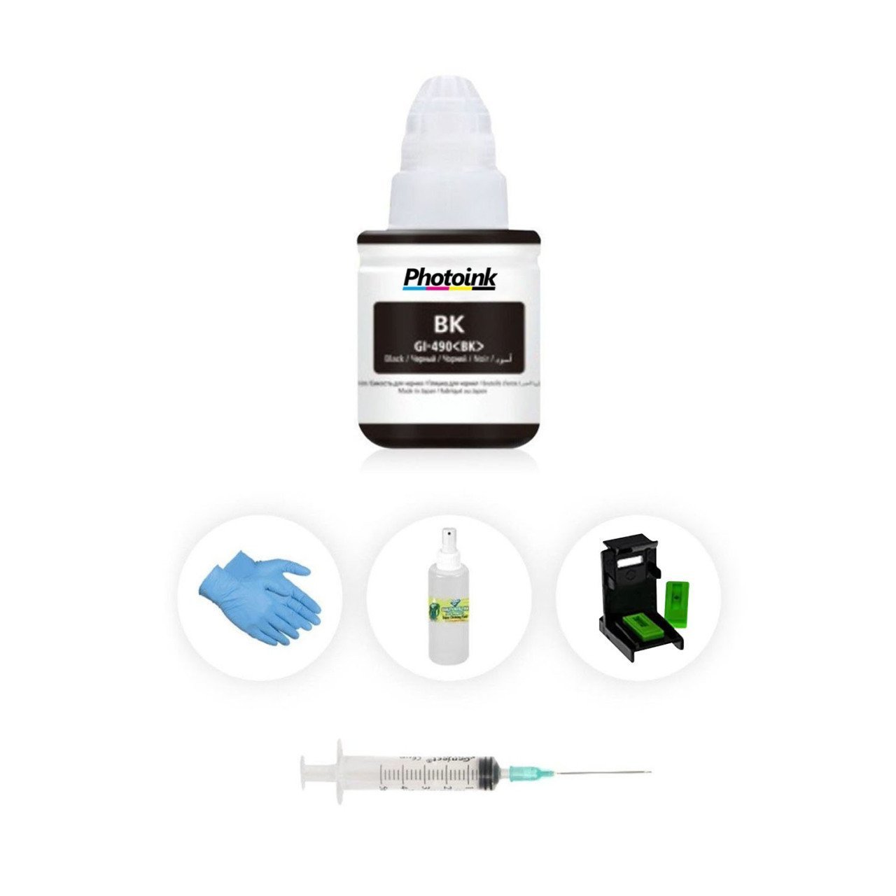 Canon İP2702 için  Photoink PLUS Siyah Kartuş Dolum Seti