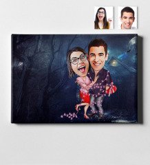 Kişiye Özel Karikatür Kanvas Tablo (50 x 70 cm.) 3
