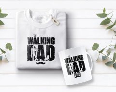 Kişiye Özel The Walking Dad Tasarımlı Beyaz Tişört ve Kupa Seti-2