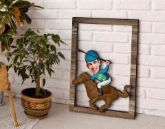 BK Gift Kişiye Özel Erkek Jokey Karikatürlü 3D Ahşap Tablo, Sevgiliye Hediye, Arkadaşa Hediye, Yıl Dönümü Hediyesi, Doğum Günü Hediyesi-1