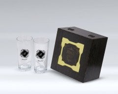 Kişiye Özel Ahşap Kutuda İkili Rakı Bardağı Hediye Seti