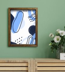 BK Gift Otel Odası Konseptli Doğal Masif Ahşap Çerçeveli Tablo 45x65cm-55