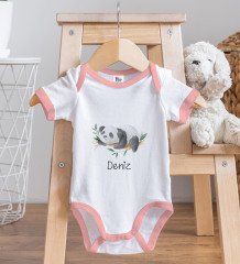 BK Kids Kişiye Özel İsimli Pembe Bebek Body Zıbın ve Mama Önlüğü Hediye Seti-22