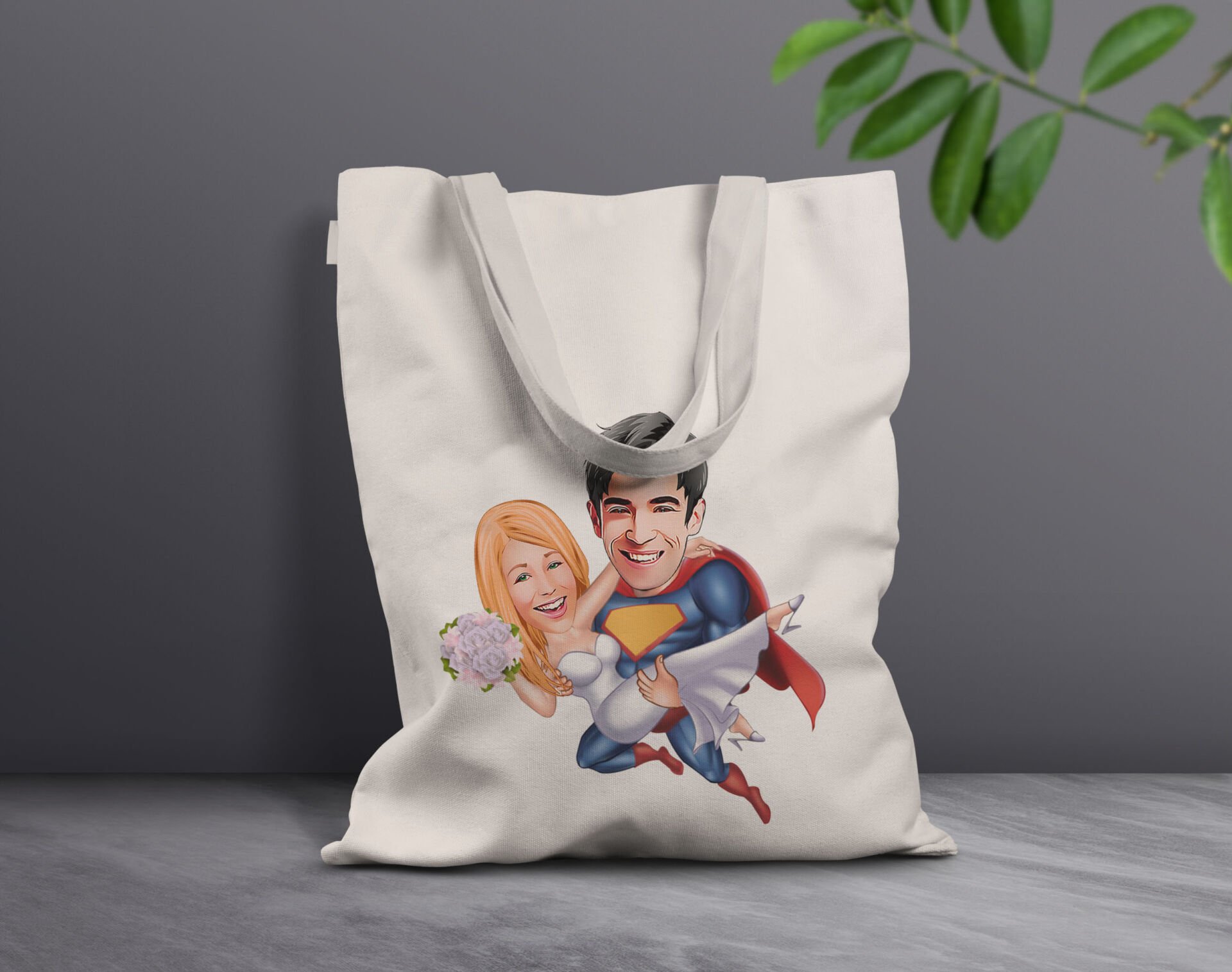 BK Gift Kişiye Özel Sevgililer Karikatürlü Kanvas Bez Çanta, Baskılı Omuz Çantası, Alışveriş Çantası, Plaj Çantası, Sevgiliye Hediye-16