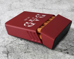 BK Gift Kişiye Özel İsimli Tarihli Babalar Günü Tasarımlı Kırmızı Metal Sigara Tabakası ,Babalar Günü Hediyesi , Babaya Hediye , Sigara Tabakası-1