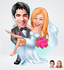 Kişiye Özel Evleniyoruz Tasarımlı Dijital Karikatür-9