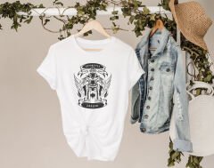 BK Gift Motorsiklet Tasarımlı Kadın Beyaz T-shirt -4, Arkadaşa Hediye, Doğum Günü Hediyesi, Sevgili Hediyesi