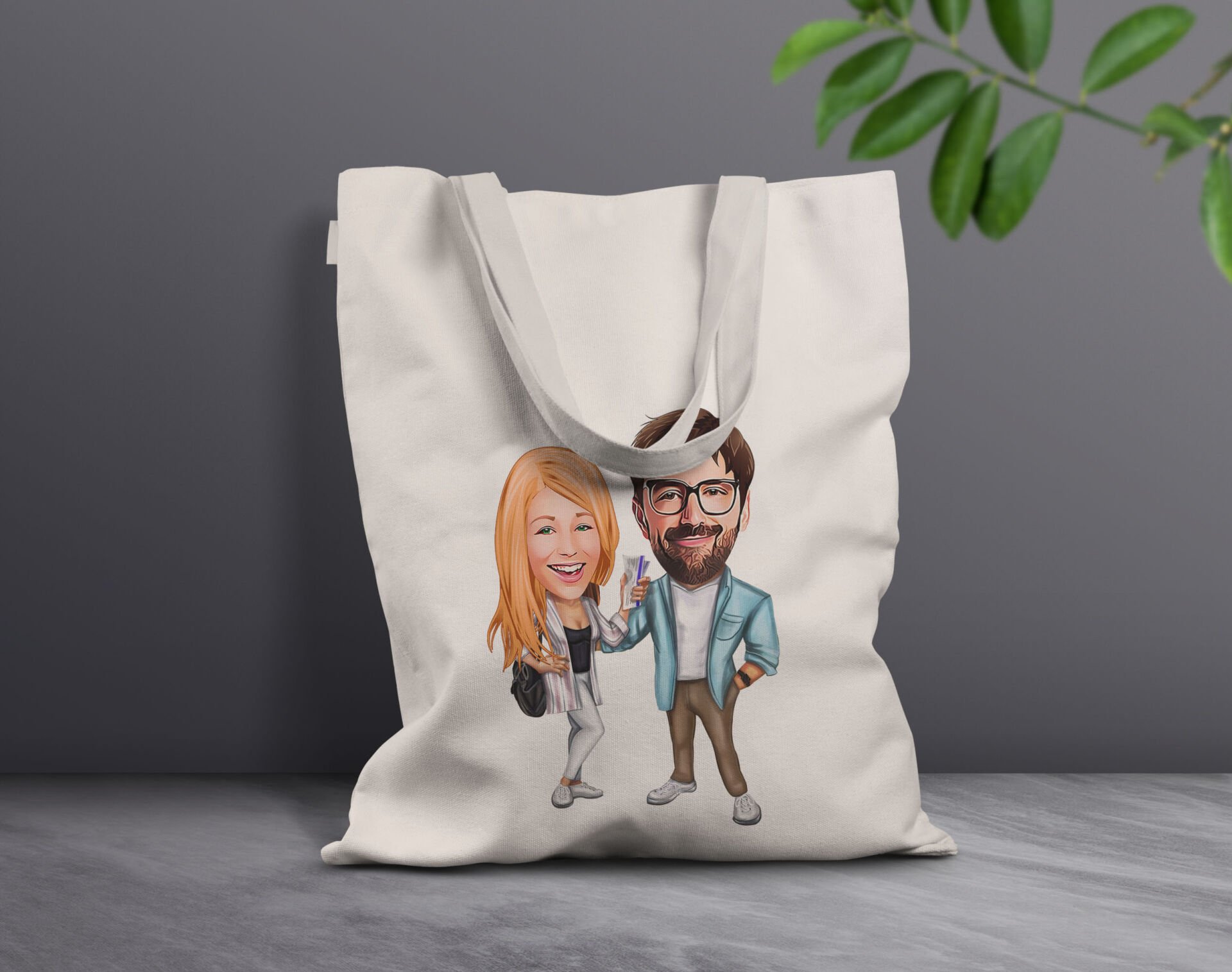 BK Gift Kişiye Özel Sevgililer Karikatürlü Kanvas Bez Çanta, Baskılı Omuz Çantası, Alışveriş Çantası, Plaj Çantası, Sevgiliye Hediye-17