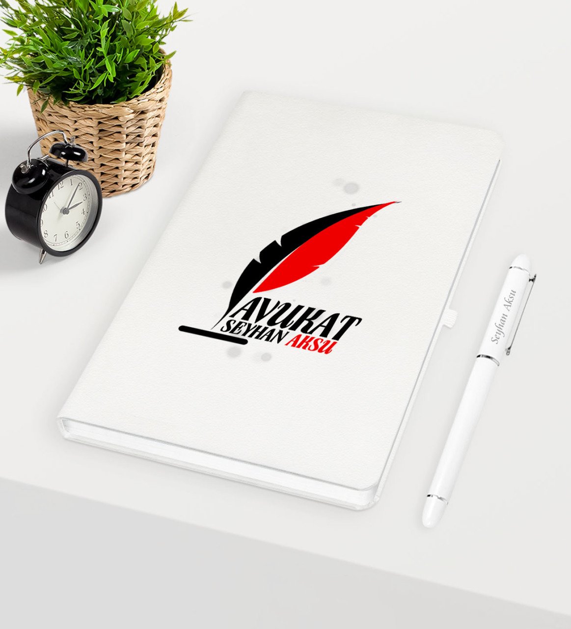 Kişiye Özel Avukat Temalı Beyaz Defter Kalem Seti - 8