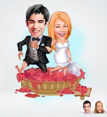 Kişiye Özel Evleniyoruz Tasarımlı Dijital Karikatür-10