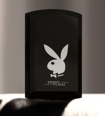 Kişiye Özel Playboy Siyah Metal Çakmak - 1