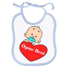 Sublimasyon Pamuk Polyester Mama Önlüğü - Mavi Biyeli