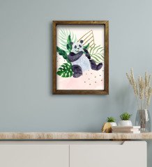 BK Gift Otel Odası Konseptli Doğal Masif Ahşap Çerçeveli Tablo 45x65cm-57