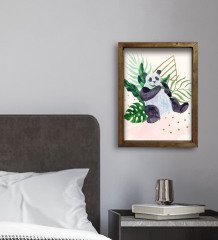 BK Gift Otel Odası Konseptli Doğal Masif Ahşap Çerçeveli Tablo 45x65cm-57