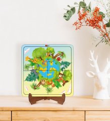 BK Toys Çocuklar İçin 2 si 1 arada Eğitici-Öğretici Ahşap 4 Parça Yapboz Puzzle Çerçeve Model 9