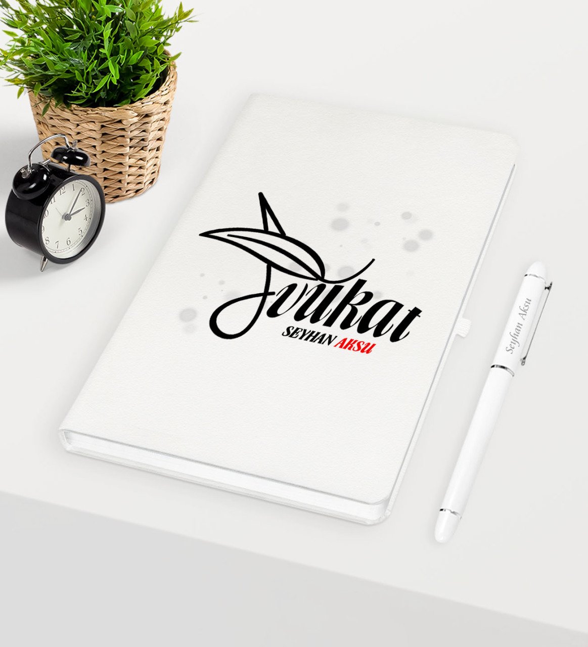 Kişiye Özel Avukat Temalı Beyaz Defter Kalem Seti - 9
