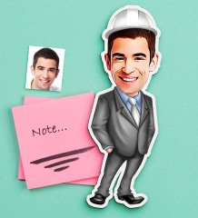 Kişiye Özel Bay Mühendis Karikatürlü Ahşap Magnet