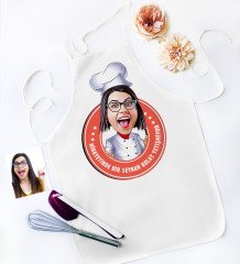 Kişiye Özel Kolay Yetişmiyor Karikatür Beyaz Mutfak Önlüğü - 2
