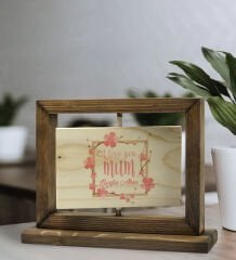 BK Gift Kişiye Özel İsimli Anneler Günü Tasarımlı Doğal Ahşap Dönen Fotoğraf Çerçevesi, Anneler Günü Hediyeleri, Ev Dekoru, Masaüstü Dekoru-7