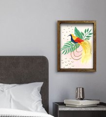 BK Gift Otel Odası Konseptli Doğal Masif Ahşap Çerçeveli Tablo 45x65cm-59