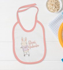 BK Kids Beni Yakala Tasarımlı Pembe Bebek Body Zıbın ve Mama Önlüğü Hediye Seti-1