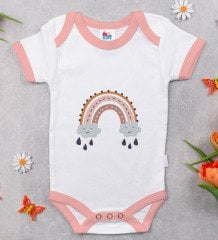 BK Kids Boho Tasarımlı Pembe Bebek Body Zıbın-1