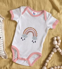 BK Kids Boho Tasarımlı Pembe Bebek Body Zıbın-1