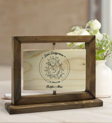 BK Gift Kişiye Özel İsimli Anneler Günü Tasarımlı Doğal Ahşap Dönen Fotoğraf Çerçevesi, Anneler Günü Hediyeleri, Ev Dekoru, Masaüstü Dekoru-8