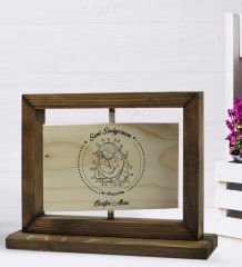 BK Gift Kişiye Özel İsimli Anneler Günü Tasarımlı Doğal Ahşap Dönen Fotoğraf Çerçevesi, Anneler Günü Hediyeleri, Ev Dekoru, Masaüstü Dekoru-8