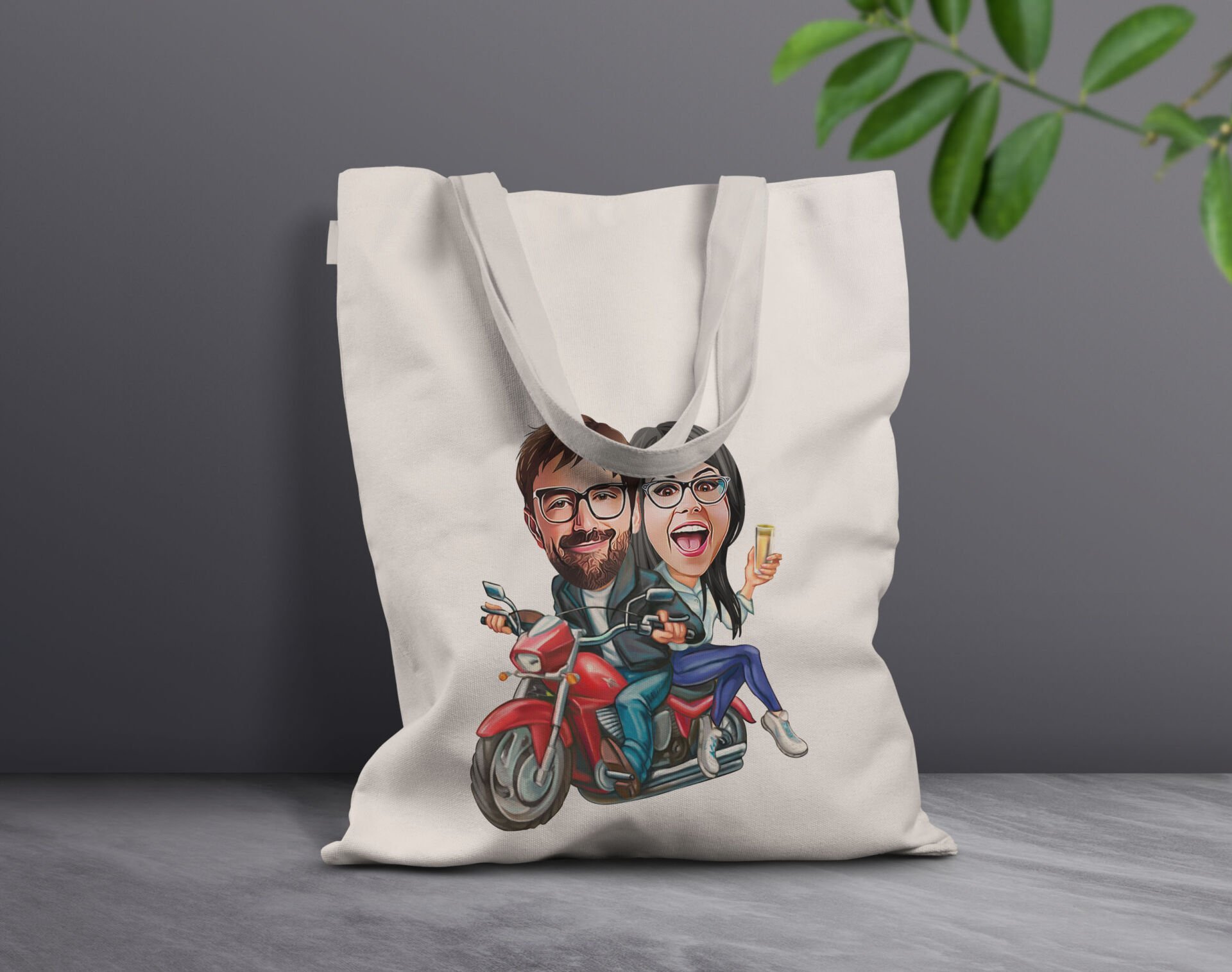 BK Gift Kişiye Özel Sevgililer Karikatürlü Kanvas Bez Çanta, Baskılı Omuz Çantası, Alışveriş Çantası, Plaj Çantası, Sevgiliye Hediye-21