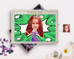 Kişiye Özel Prenses Karikatürlü 1000 Parça Profesyonel Puzzle-3