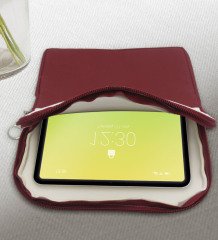 BK Gift Klasik Araç Tasarımlı Taşınabilir Koruyucu Tablet Kılıfı & Organizer Çanta - Bordo-1