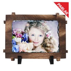 Sublimasyon  Ahşap Çerçeveli Taş 12x17 cm