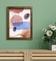 BK Gift Otel Odası Konseptli Doğal Masif Ahşap Çerçeveli Tablo 45x65cm-63