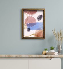 BK Gift Otel Odası Konseptli Doğal Masif Ahşap Çerçeveli Tablo 45x65cm-63