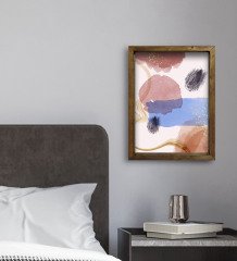 BK Gift Otel Odası Konseptli Doğal Masif Ahşap Çerçeveli Tablo 45x65cm-63