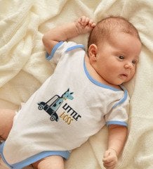 BK Kids Little Boss Tasarımlı Mavi Bebek Body Zıbın-1
