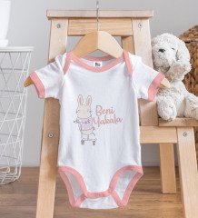 BK Kids Beni Yakala Tasarımlı Pembe Bebek Body Zıbın-1