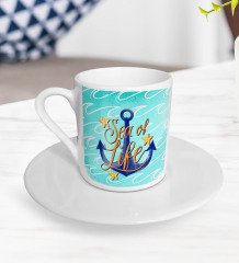 BK Gift Sea Of Life Tasarımlı Türk Kahvesi Fincanı-1
