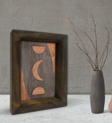 BK Gift Ay Tasarımlı Dekoratif Doğal Masif Ahşap Çerçeve 15x20cm-3