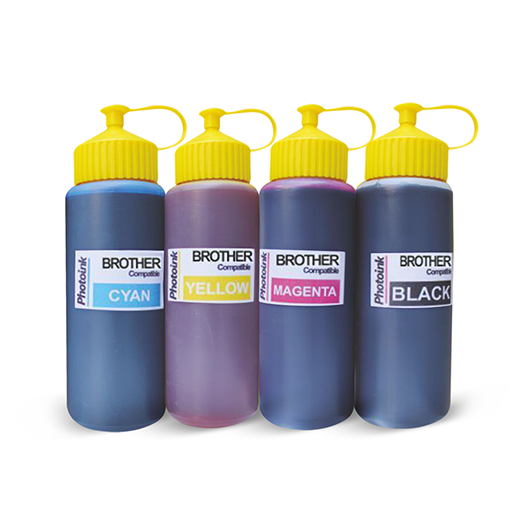 Brother Yazıcılar için uyumlu 4 Renk 500 ml Mürekkep SETİ (PHOTOINK Akıllı Mürekkep) -T220/T420W/T520W
