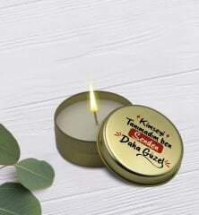 BK Gift Kimseyi Tanımadım Ben Tasarımlı Gold Metal Kutuda Kokulu Mum-4, Ev Hediyesi, Arkadaşa Hediye, Kokulu Mum