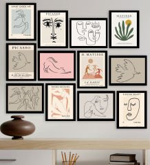 BK Gift 12 Parça Çerçeve Görünümlü Ahşap Tablo Seti (65x80cm)-7