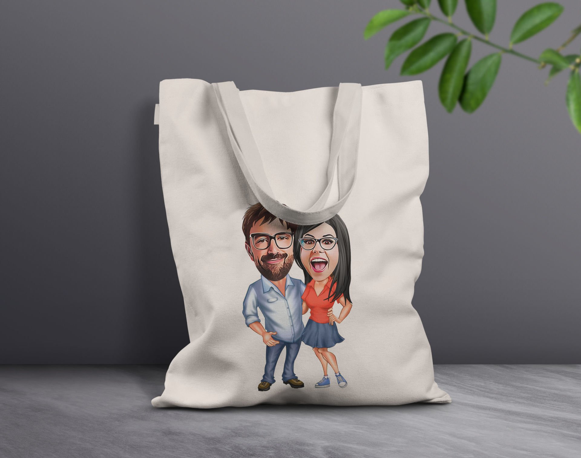 BK Gift Kişiye Özel Sevgililer Karikatürlü Kanvas Bez Çanta, Baskılı Omuz Çantası, Alışveriş Çantası, Plaj Çantası, Sevgiliye Hediye-27