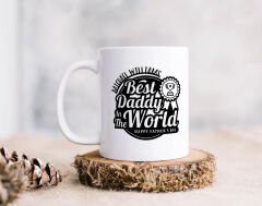 BK Gift Kişiye Özel İsimli Babalar Günü Temalı Beyaz Kupa Bardak-2, Babalar Günü Hediyesi, Babaya Hediye