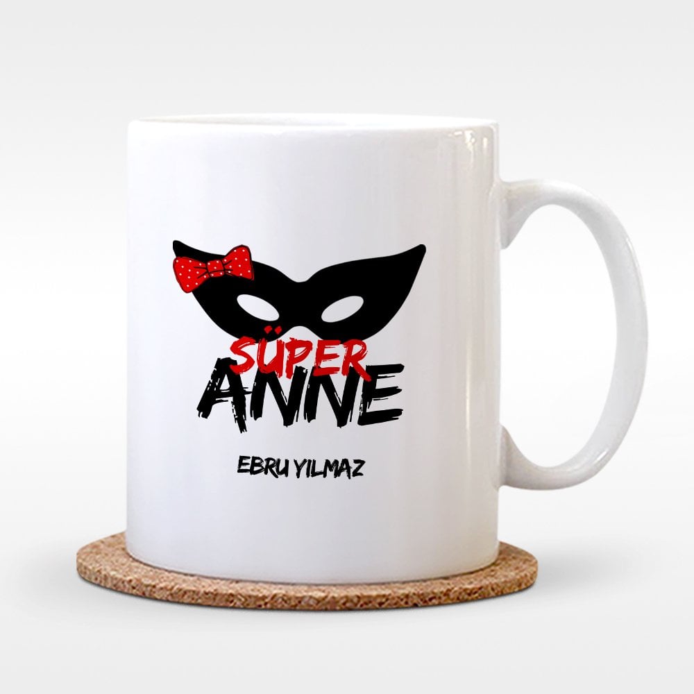 Kişiye Özel Süper Anne Tasarımlı Beyaz Kupa Bardak - 1