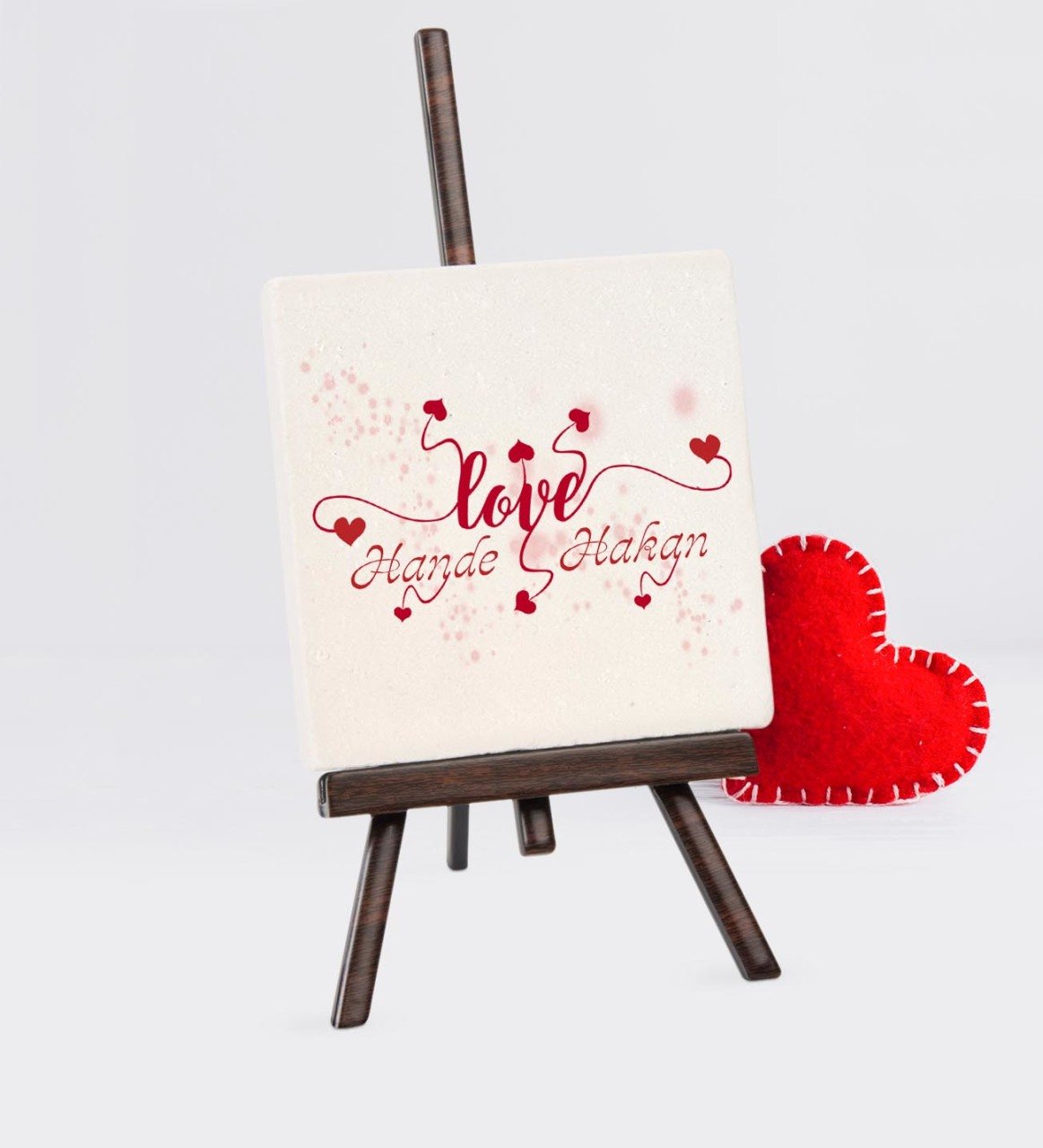 Kişiye Özel Sevgililer Günü Tasarımlı Şovaleli Doğal Taş - 14