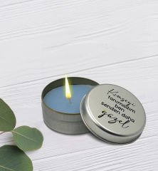 BK Gift Kimseyi Tanımadım Ben Tasarımlı Silver Metal Kutuda Kokulu Mum-2, Ev Hediyesi, Arkadaşa Hediye, Kokulu Mum